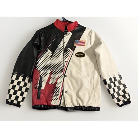 Reason Men's Pit Crew Racing Jacket - Black/Red Sz Small - Picture 1 of 9